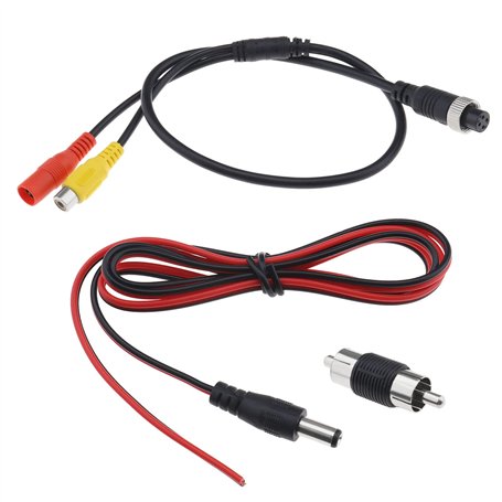Câble femelle à 4 broches vers RCA avec adaptateur RCA mâle vers fiche et câble d'alimentation de 5