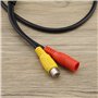 Câble femelle à 4 broches vers RCA avec adaptateur RCA mâle vers fiche et câble d'alimentation de 5,5 x 2,1 mm pour signaux audi