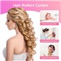 Romon 31 Pièces Bigoudis Cheveux Set, 18 Rouleaux Cheveux Chauffant Heatless Curling avec 3 Tailles 60mm 45mm 36mm avec 12 Pince