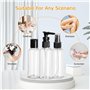 Romon Airplane Travel Bottle Kit, 11 Piece 80ml Clear Plastic Leak Proof Containers with Funnel, Cream Jars, Facial Mask Spoon &