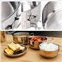 Wuudi Vaisselle de Camping 4 Pièces Batterie de Cuisine Portable, Légère Batterie de Cuisine Combinée en Acier Inoxydable Kit de