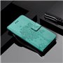 LINER Coque pour Oppo A54s / Oppo A16 / Oppo A16s Etui Portefeuille, Joli Rétro Feuilles et Chat Embossée Premium PU Cuir Housse