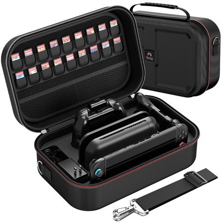 HEYSTOP Étui pour Nintendo Switch 2 Protection Housse de Voyage Rigide et Portable avec Grande Capacité de Stockage et 18 Emplac