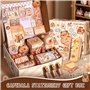 Trousse Capybara Kawaii Papeterie Set: Ensemble avec Crayons Autocollants Taille Crayon - Coffret Cadeau Enfants