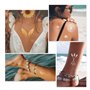10 Feuilles Tatouage Temporaire Doré Argenté Faux Tatouage Ephémère Etanche Cadeau pour Femme Fille