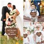 Pancarte de Mariage Rigolote “Trop tard pour t'enfuir,elle arrive” Panneau en Bois avec Ruban Décoration Humour pour Demoiselle 