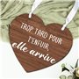 Pancarte de Mariage Rigolote “Trop tard pour t'enfuir,elle arrive” Panneau en Bois avec Ruban Décoration Humour pour Demoiselle 