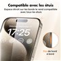 UNBREAKcable Verre Trempé pour iPhone 15 Pro [Pack de 2], HD Transparent Film Protection Écran, Cadre d'installation facile, San