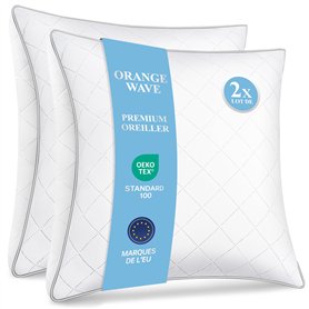 Orange Wave Oreillers 65x65 cm Lot de 2
