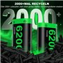 Chargeur avec 4 batteries rechargeables de 6200 mWh pour manette Xbox One/Series X|S, Xbox One Series avec station de charge pou