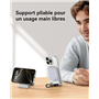 Powerbank sans fil Magnétique MagSafe MagPro Slim 5000mAh 1 port USB C 15W Qi Stand + Câble attaché Noir Iniu