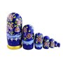 Winterworm Lot de 7 poupées russes traditionnelles en bois émaillé bleu doré pour enfant