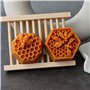 JS MOLD Lot de 4 moules en silicone en forme de nid d'abeille - Moule à bougie 3D - Moule en silicone pour la fabrication de bou