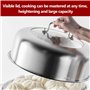 Ensemble de Marmites à Vapeur en Acier Inoxydable à 2 Couches, Cuiseur Vapeur pour la Cuisson, Casserole de Tous les Jours, Ense