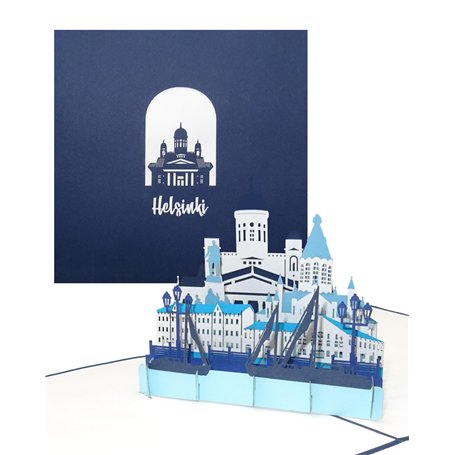 Carte pop-up « Helsinki - Finlande » - Carte de vœux 3D comme invitation