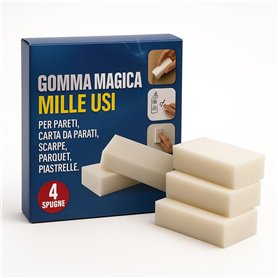 Lot de 4 éponges magiques multi-usages – caoutchouc magique pour murs