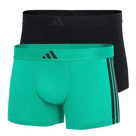 adidas Herren Unterwäsche Boxershorts 2er Pack-Low Rise Trunk (2pk) -Active Flex Cotton 3 Stripes Caleçon Boxeur