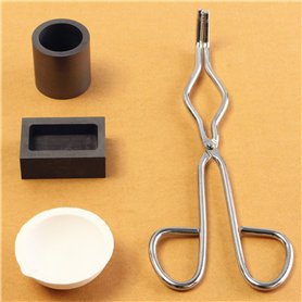 MASUNN Coupe Crucible en Graphite 16Oz + Tongs + 1 Pot De Fusion + Fonderie De Lingots