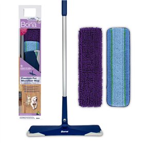 Bona - Balai avec Pads en Microfibre Premium Bona spécial Animaux - Balai nettoyant - Élimine Les Poils d'animaux - Enlève Les P