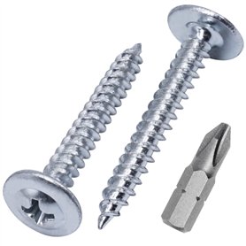 Marcopol - Vis en acier zingué 150pcs 4.0x30mm Tête ronde et large modifiée auto-taraudeuse pour bois et métal
