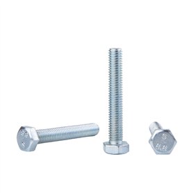 Lot de 30 boulons hexagonaux DIN 933 en acier zingué M8 x 50 mm Grade 8.8 Vis hexagonales entièrement filetées Tête hexagonale B
