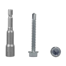 Lot de 120 vis autoforeuses DIN 7504K en acier zingué 4