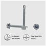 8 x 38 mm Vis à tôle autoforeuse Tête hexagonale autotaraudeuse (120
