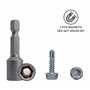 Lot de 350 vis autoforeuses DIN 7504K en acier zingué 4,2 x 16 mm pour tôle - Vis à tôle auto-foreuse - Tête hexagonale - Autota