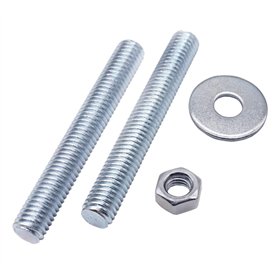 Lot de 10 tiges de vis M8 x 60 mm entièrement filetées avec écrous hexagonaux et rondelles