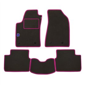 Lot de Tapis fabriqués pour Fiat BARCHETTA de 1995 à 2006 en Moquette de Haute qualité avec Talonnette Gris avec Logo + Bords