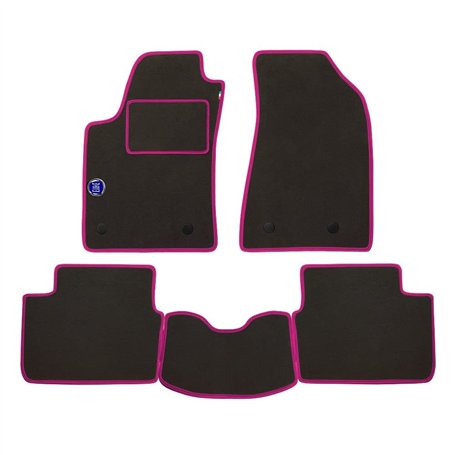 Lot de Tapis fabriqués pour Fiat BARCHETTA de 1995 à 2006 en Moquette de Haute qualité avec Talonnette Gris avec Logo + Bords