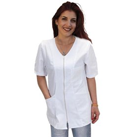 Chemises de travail pour femme avec fermeture à glissière