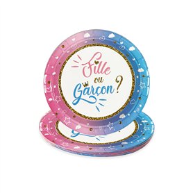 Triangle Déco Lot de 10 Assiette Gender Reveal Party Assiette fille ou garcon ? Assiette Baby Shower Gender Reveal Decoration as
