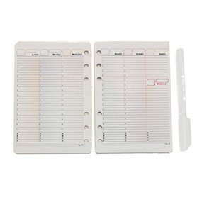 Rechange/recharge pour agenda organisateur format A6 Personal avec 6 anneaux 11 x 16 cm (Agenda sans dates)