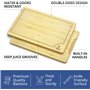 Lot de 3 grandes planches à découper 2 en 1 en bois de bambou de qualité supérieure avec rainure pour jus,Qualité professionnell