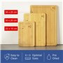 Lot de 3 grandes planches à découper 2 en 1 en bois de bambou de qualité supérieure avec rainure pour jus,Qualité professionnell