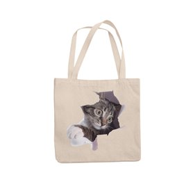 Super Lemon Sac fourre-tout réutilisable motif chat chaton fenêtre - Sac de courses en toile de jute écologique avec longues poi