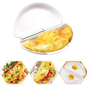 Cuiseur vapeur pour omelette œufs au micro-ondes avec deux compartiments à charnière sans BPA Gadgets de cuisine multifonction (