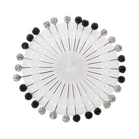 lijun 30pcs Musulman Hijab écharpe de sécurité Broches Strass Boule Broche tête Droite Broche