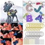 WOWOWO 220 pièces Porte-clés avec Anneaux de Saut à la chaîne vis épingles à Oeil Ensemble pour l'artisanat de Bricolage en rési