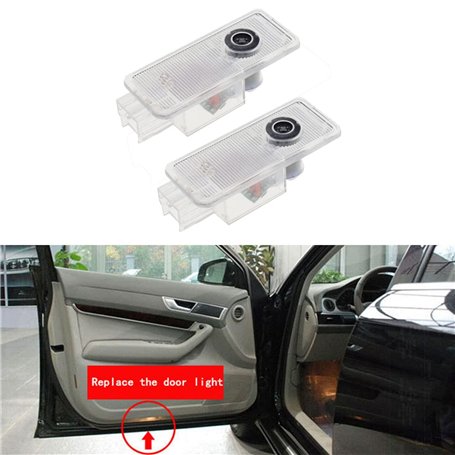 DHCN NP 2 pièces de Lampe Porte LED pour éclairage Voiture p-eugeot 308 408 508 RCZ 1007 3008 206 5008 Accessoires décoration