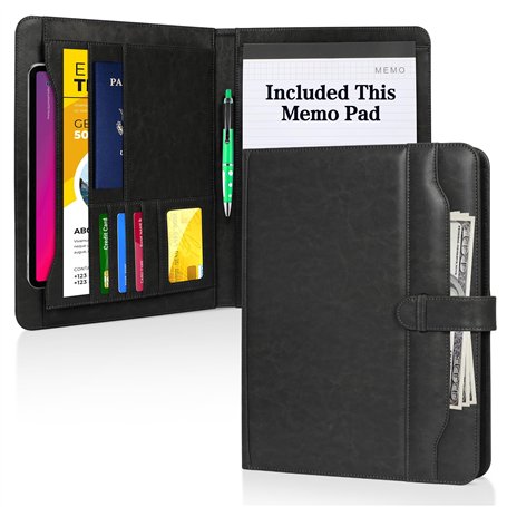 Toplive A4 Conference Portfolio Folder avec bloc-notes au format lettre / A4 (papier bloc-notes inclus)