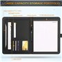 Toplive A4 Conference Portfolio Folder avec bloc-notes au format lettre / A4 (papier bloc-notes inclus), porte-cartes, manchons,