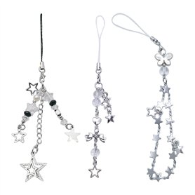 YANGLY Chaîne de téléphone Portable Lot de 3 Porte-clés étoiles Sweet Star Chaîne de téléphone Pendentif de téléphone Alliage Ma