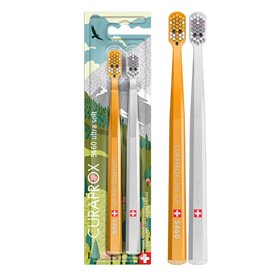 Brosse À Dents Manuelle Curaprox – Édition Fox & Bunny 2024 | Poils Ultra-doux Pour Dents Et Gencives Sensibles | Lot De 2 | Ora