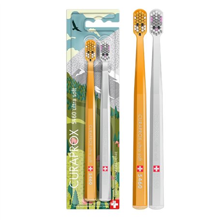 Brosse À Dents Manuelle Curaprox – Édition Fox & Bunny 2024 | Poils Ultra-doux Pour Dents Et Gencives Sensibles | Lot De 2 | Ora