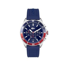 Lacoste Montre Chronographe à Quartz pour Homme Collection TIEBREAKER avec Bracelet en Silicone Bleu - 2011154