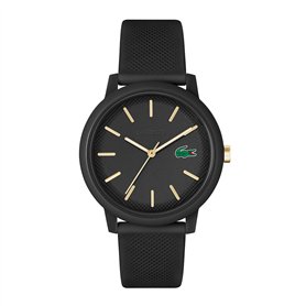 Lacoste Montre Analogique à Quartz pour Homme Collection LACOSTE.12.12 avec Bracelet en Silicone Noir - 2011233