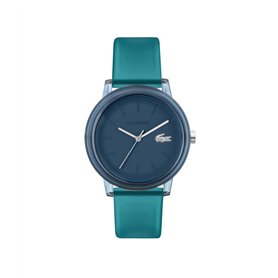 Lacoste Montre à Mouvement à Quartz Trois Aiguilles pour Homme et Femme Collection Lacoste.12.12 avec Bracelet en Silicone Bleu