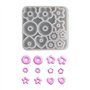 Ralondbey Moule en résine époxy Moules en silicone pour moulage en silicone moules porte-clés bijoux en résine coeur étoile fleu